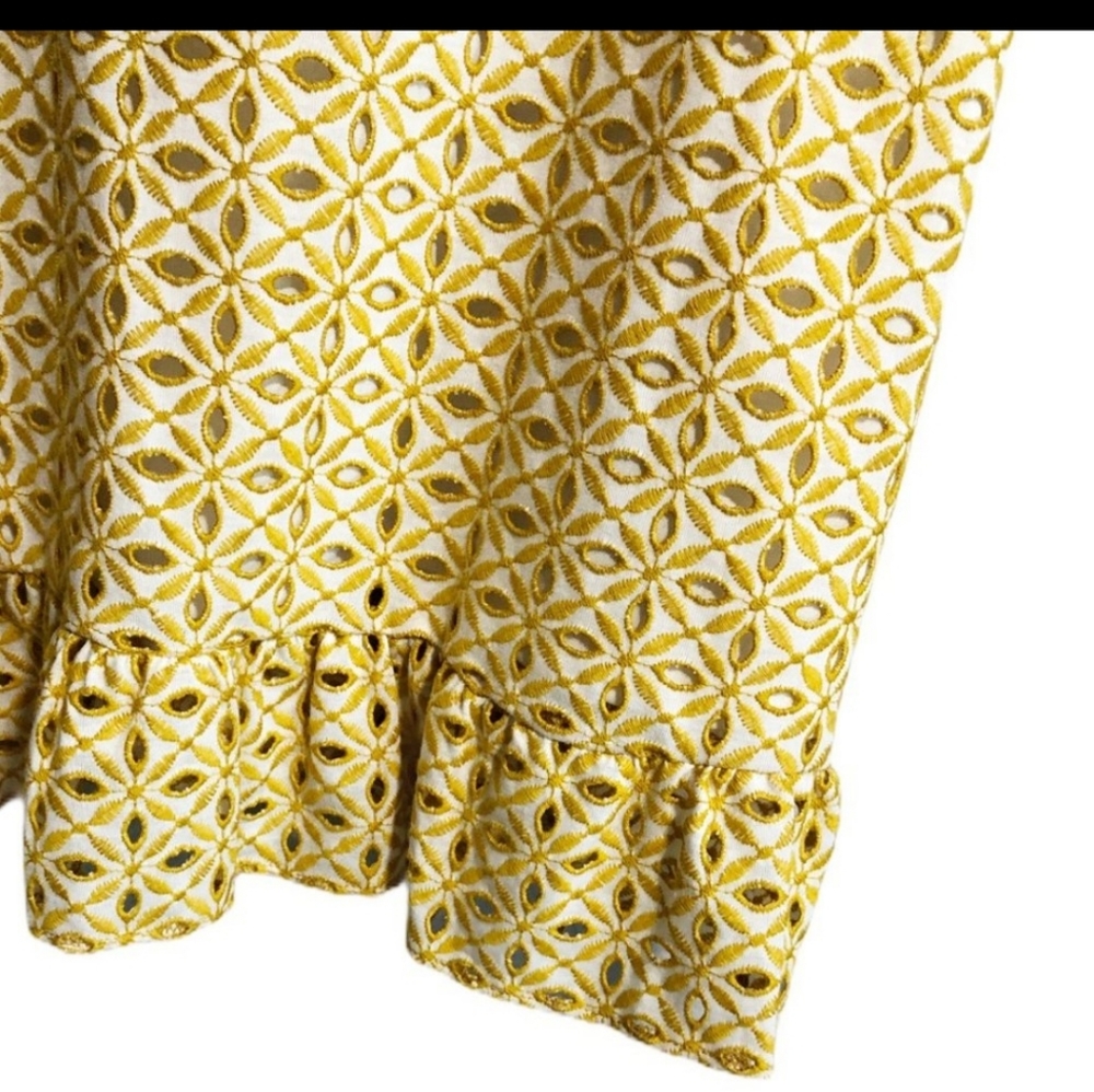 New TOPSHOP Broderie Yellow Sundress Sz 10